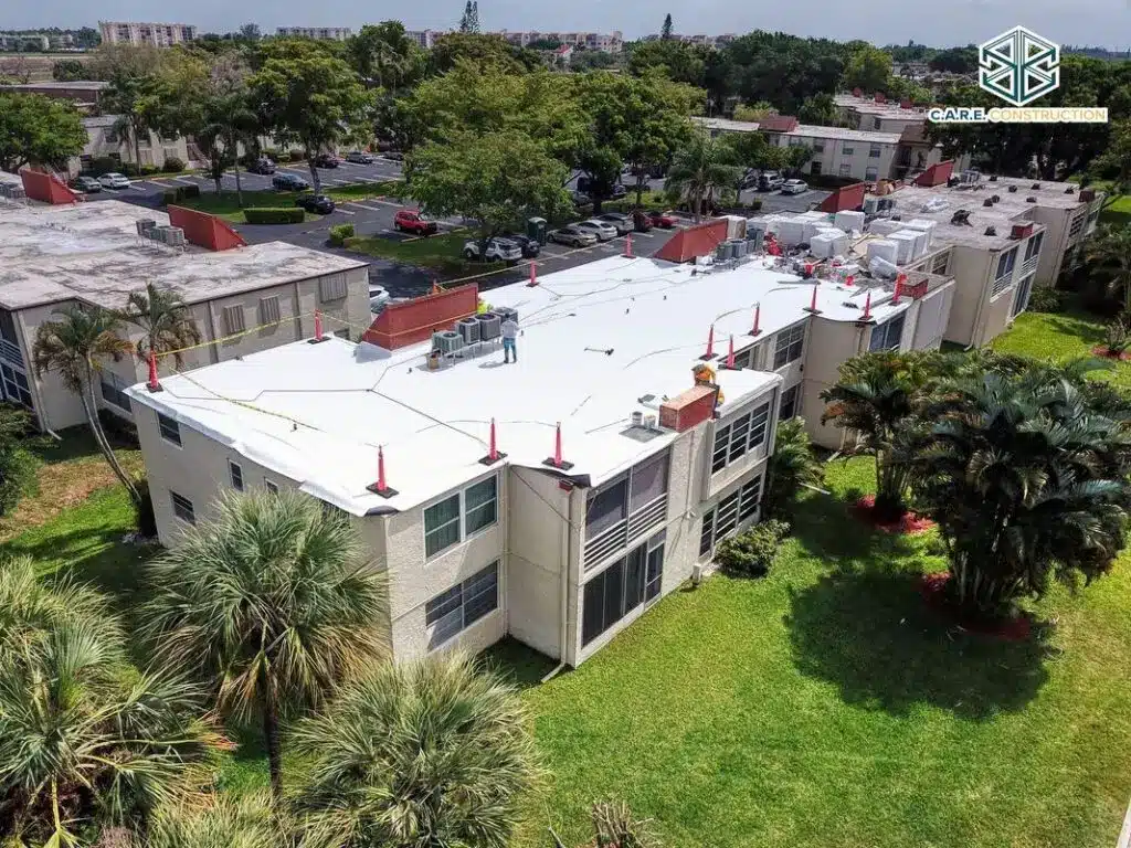 C.A.R.E.-Construction-White-Roof-Installation-On-Condo-Building