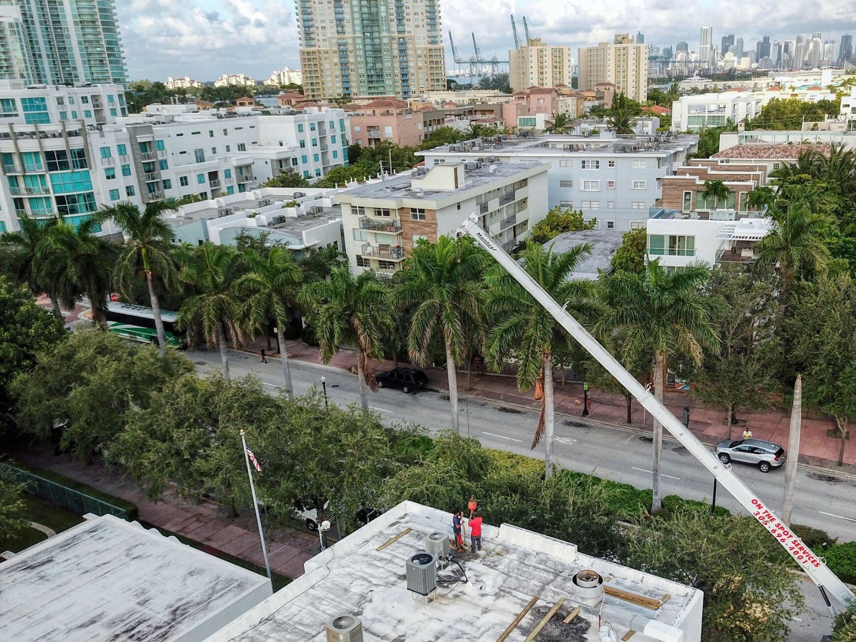 Aerial view of SoBe Hostel and Bar on Washington Ave, Miami Beach