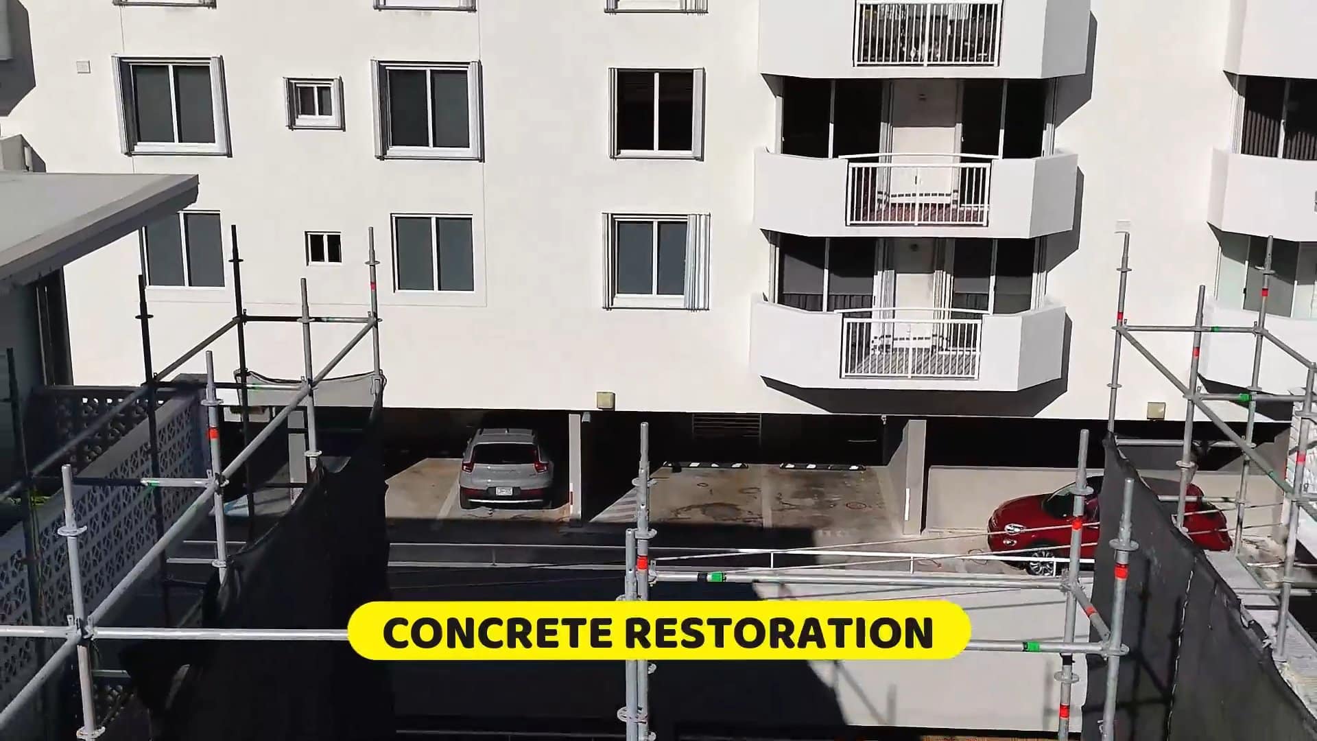 Twin Towers concrete restoration project video by C.A.R.E. Construction